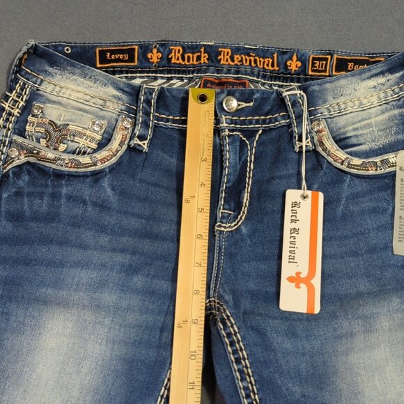 Rock Revival Jeans Women's 30x34 Blue Levy Boot Denim NWT - Picture 8 of 15